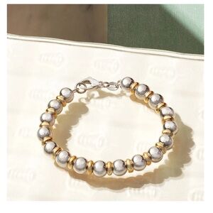 Ross Simons Sterling Silver with 22kt Gold Overlay Bracelet q